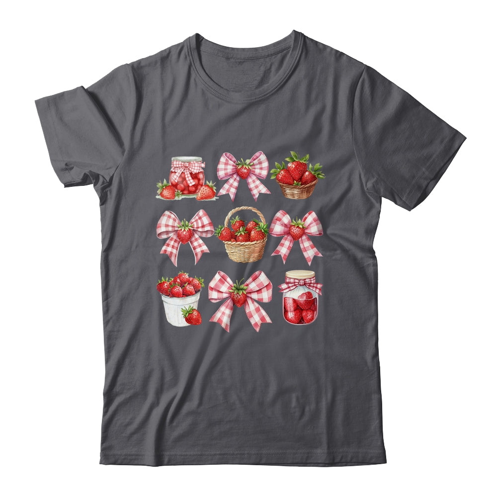 Strawberry Bow Coquette Bow Strawberries Festival Girls Women Shirt & Tank Top | siriusteestore