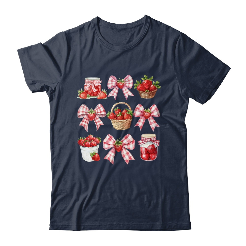 Strawberry Bow Coquette Bow Strawberries Festival Girls Women Shirt & Tank Top | siriusteestore