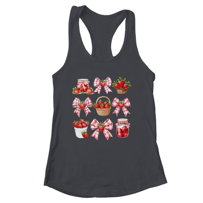 Strawberry Bow Coquette Bow Strawberries Festival Girls Women Shirt & Tank Top | siriusteestore
