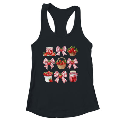 Strawberry Bow Coquette Bow Strawberries Festival Girls Women Shirt & Tank Top | siriusteestore