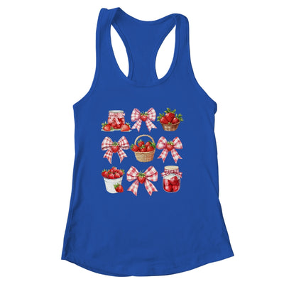Strawberry Bow Coquette Bow Strawberries Festival Girls Women Shirt & Tank Top | siriusteestore