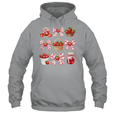 Strawberry Bow Coquette Bow Strawberries Festival Girls Women Shirt & Tank Top | siriusteestore