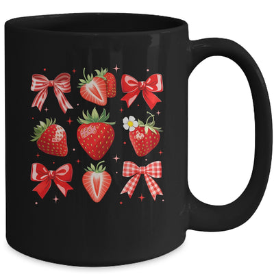 Strawberry Coquette Bow Strawberries Festival Girls Women Mug | siriusteestore