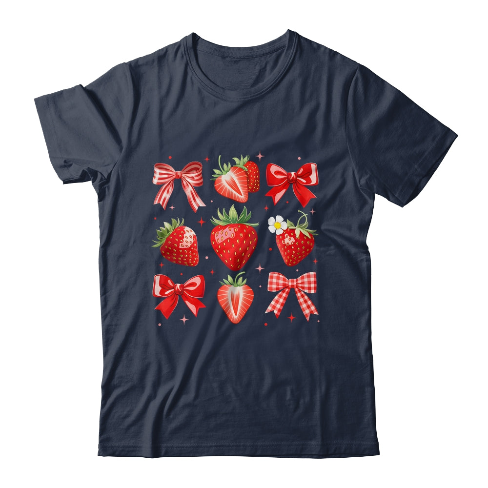 Strawberry Coquette Bow Strawberries Festival Girls Women Shirt & Tank Top | siriusteestore