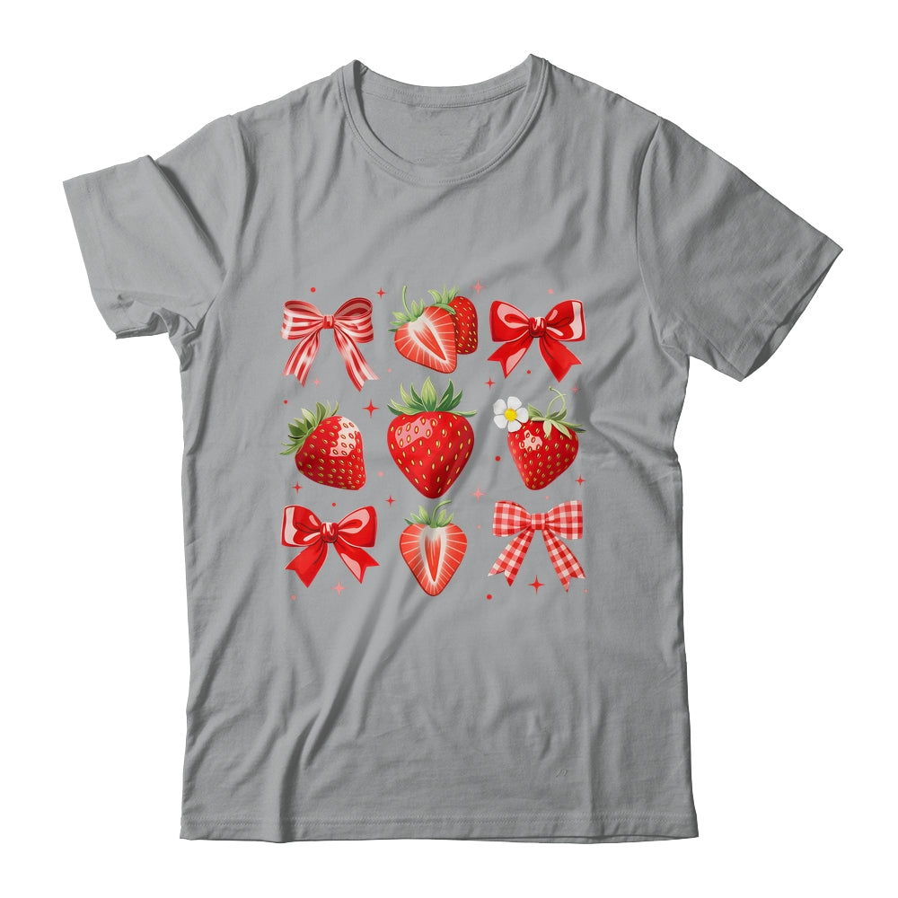 Strawberry Coquette Bow Strawberries Festival Girls Women Shirt & Tank Top | siriusteestore