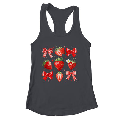 Strawberry Coquette Bow Strawberries Festival Girls Women Shirt & Tank Top | siriusteestore