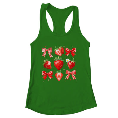 Strawberry Coquette Bow Strawberries Festival Girls Women Shirt & Tank Top | siriusteestore