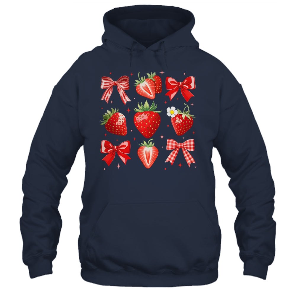 Strawberry Coquette Bow Strawberries Festival Girls Women Shirt & Tank Top | siriusteestore