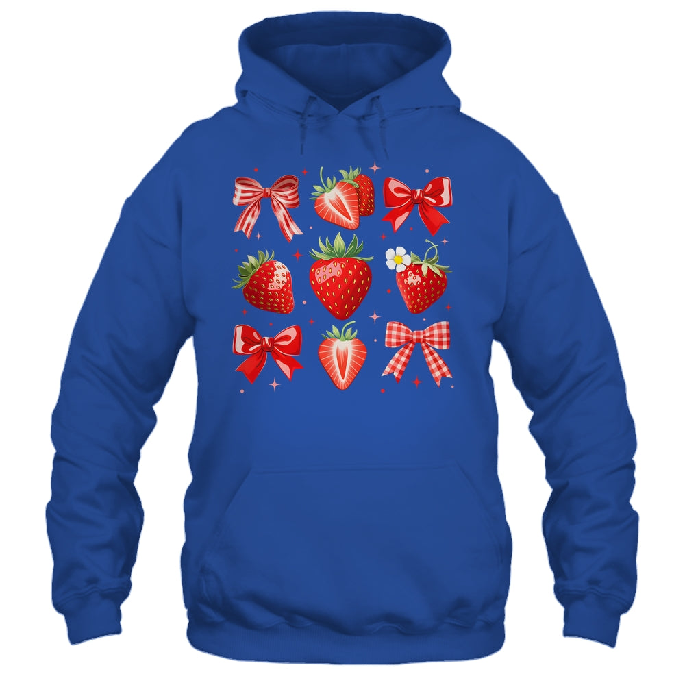 Strawberry Coquette Bow Strawberries Festival Girls Women Shirt & Tank Top | siriusteestore