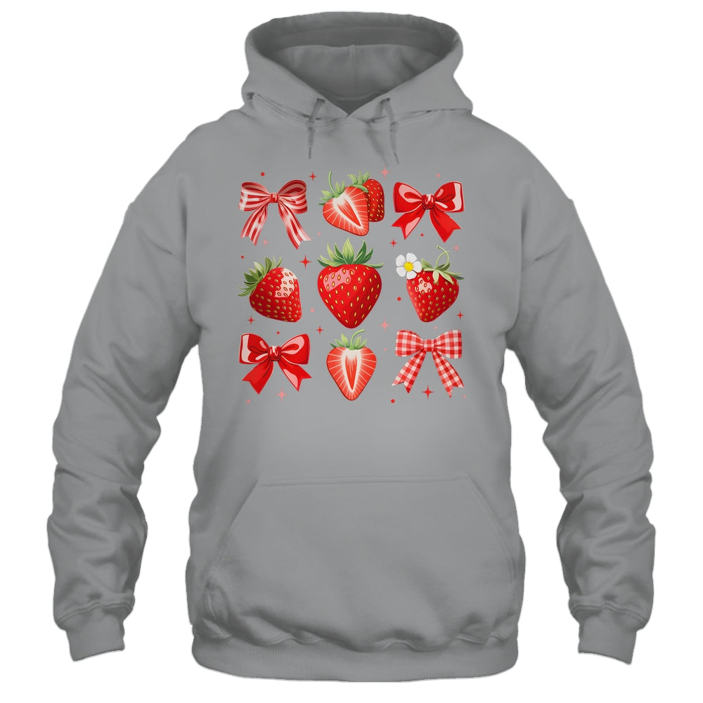 Strawberry Coquette Bow Strawberries Festival Girls Women Shirt & Tank Top | siriusteestore
