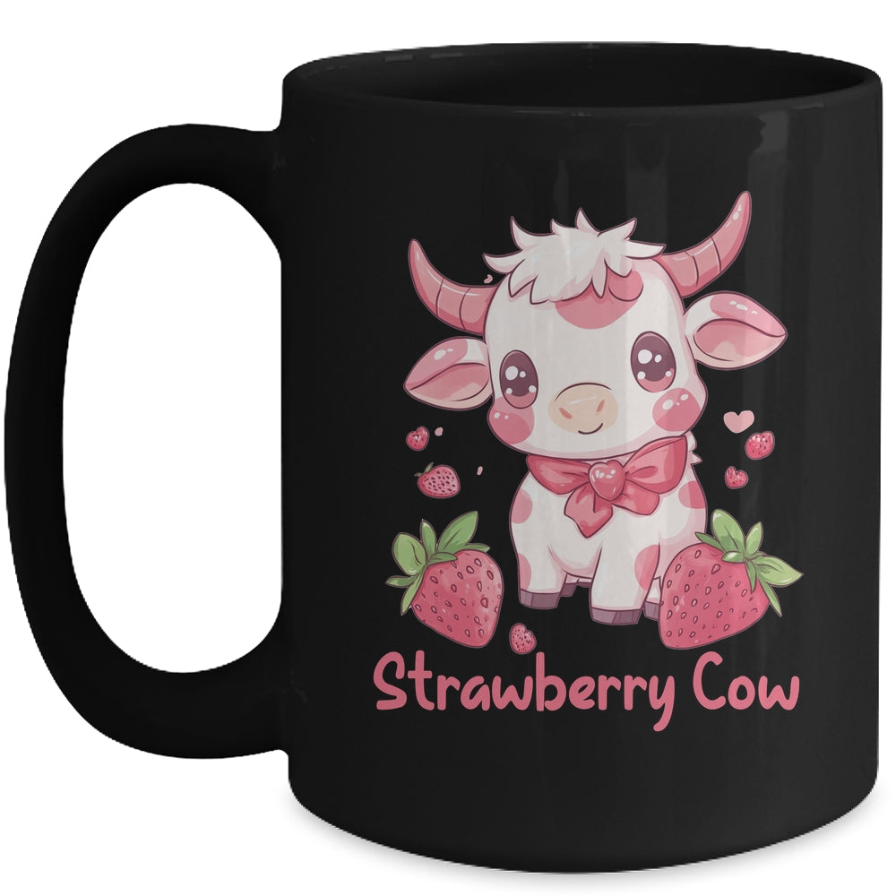 Strawberry Cow Kawaii Anime Strawberry Milk For Girls Kids Mug | siriusteestore