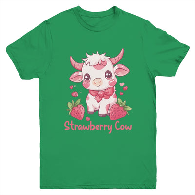 Strawberry Cow Kawaii Anime Strawberry Milk For Girls Kids Youth Shirt | siriusteestore