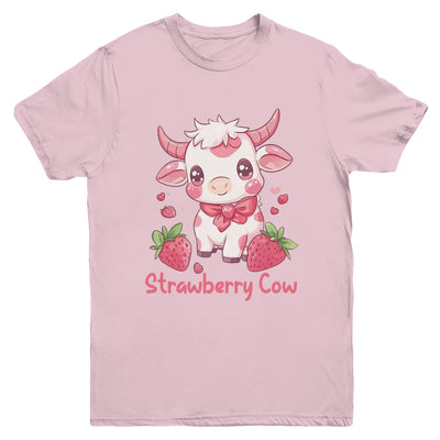 Strawberry Cow Kawaii Anime Strawberry Milk For Girls Kids Youth Shirt | siriusteestore