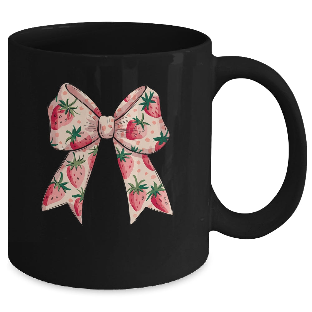 Strawberry Festival Coquette Bow Berry Fruit Season Mug | siriusteestore