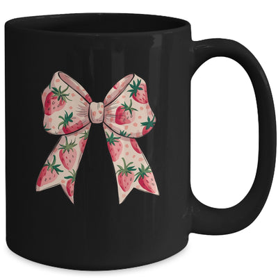 Strawberry Festival Coquette Bow Berry Fruit Season Mug | siriusteestore