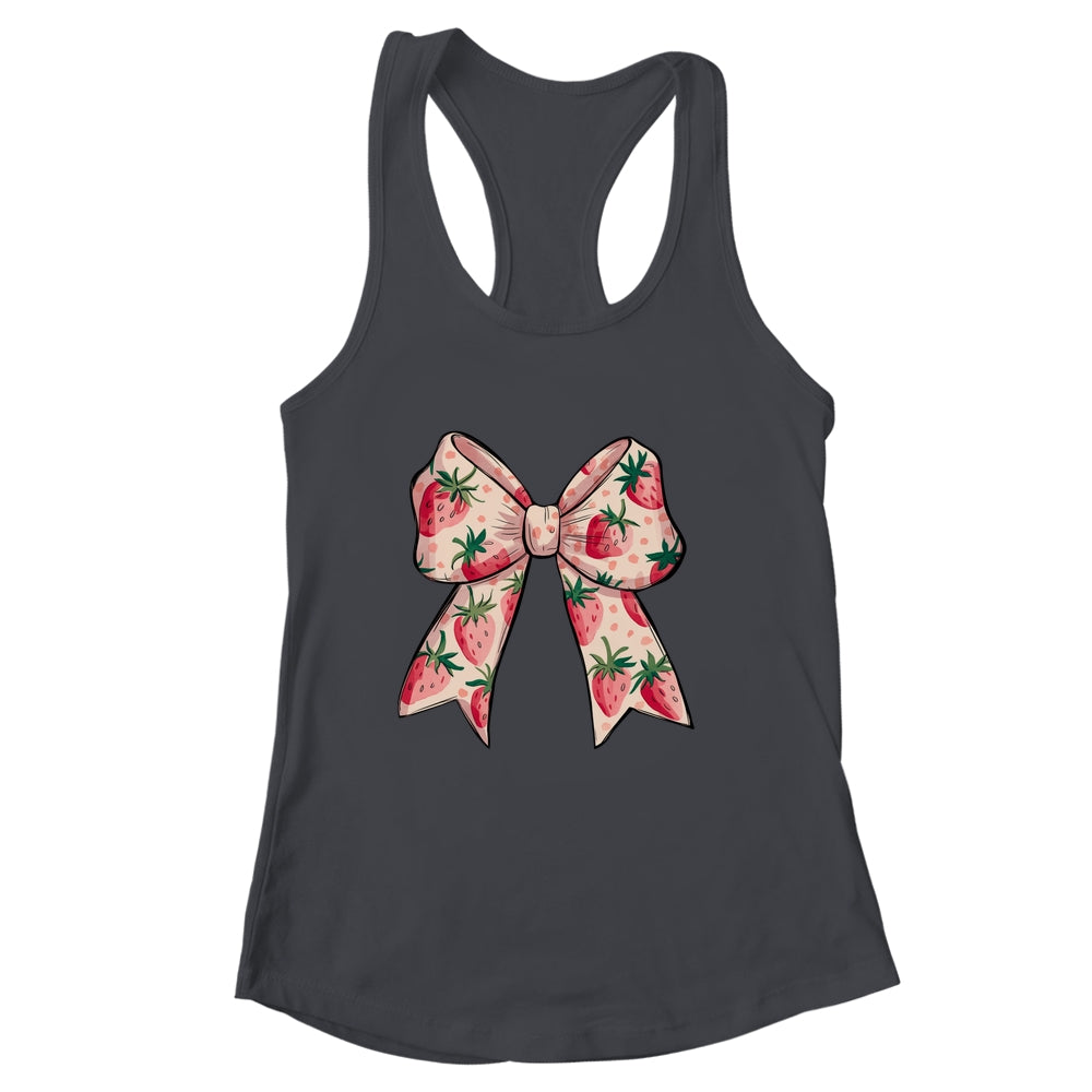 Strawberry Festival Coquette Bow Berry Fruit Season Shirt & Tank Top | siriusteestore