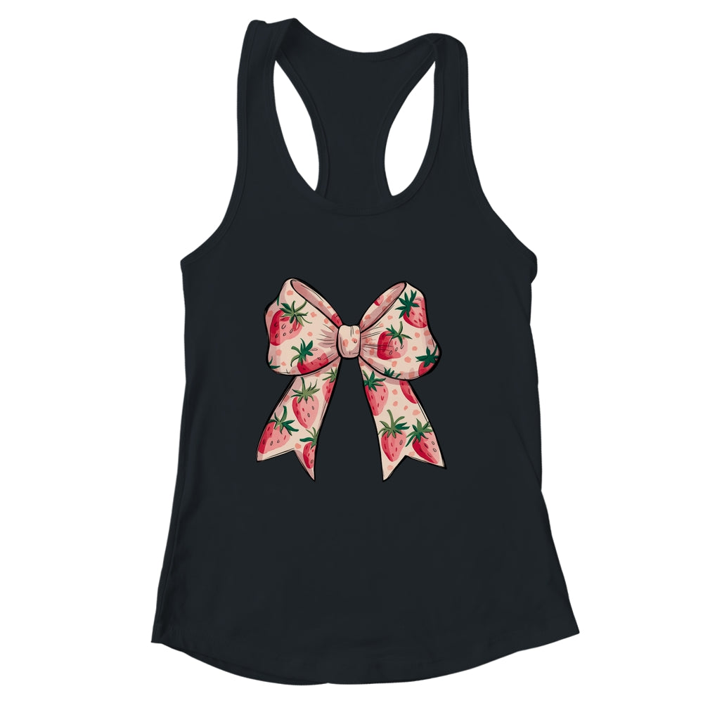 Strawberry Festival Coquette Bow Berry Fruit Season Shirt & Tank Top | siriusteestore