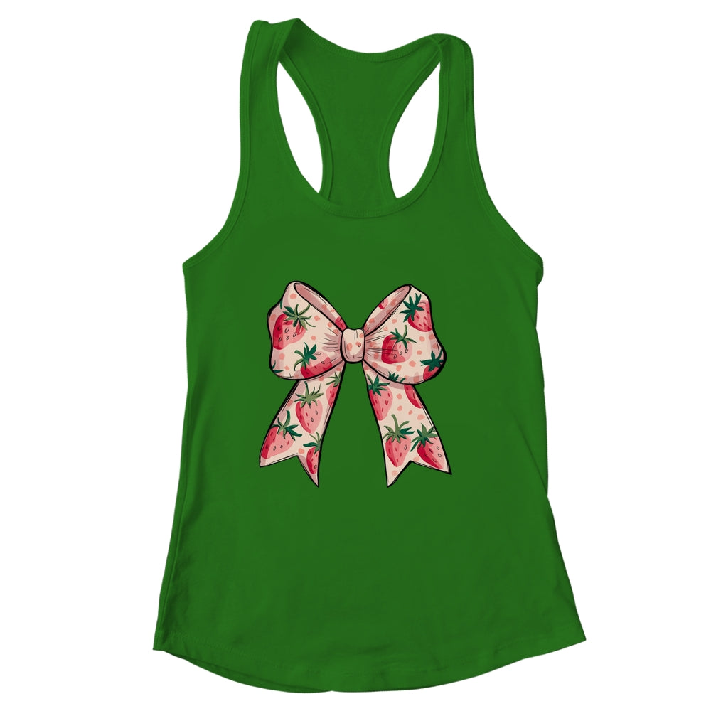 Strawberry Festival Coquette Bow Berry Fruit Season Shirt & Tank Top | siriusteestore