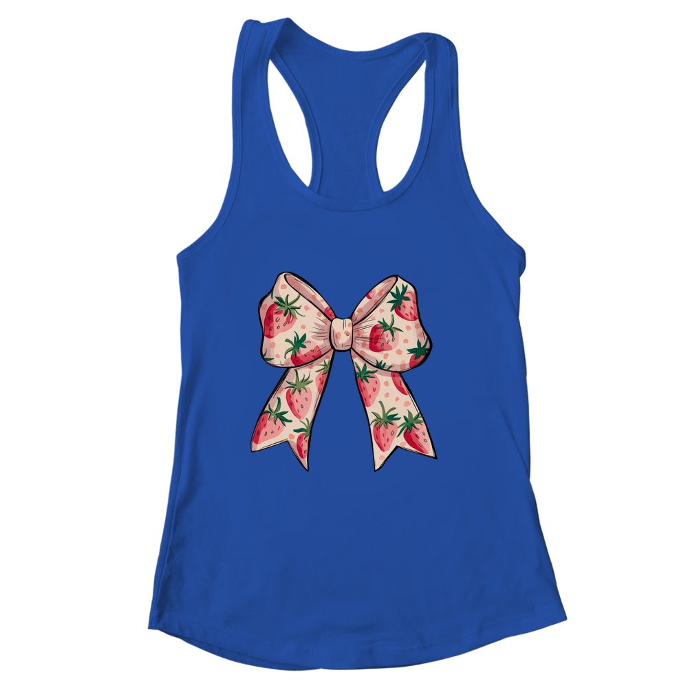 Strawberry Festival Coquette Bow Berry Fruit Season Shirt & Tank Top | siriusteestore