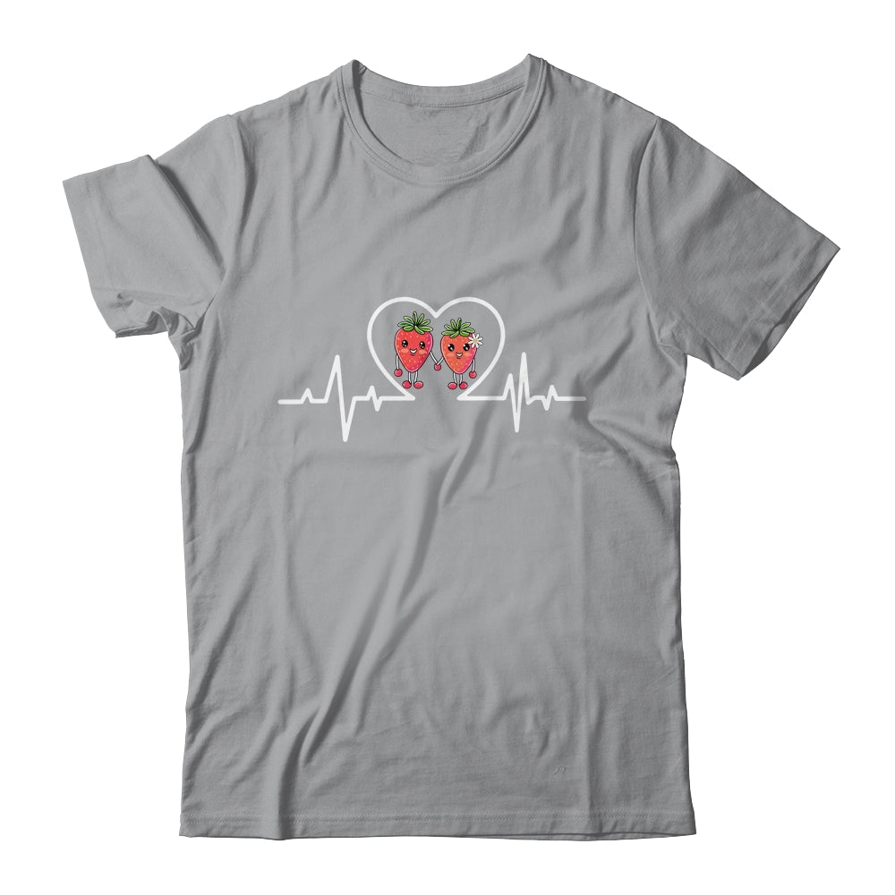 Strawberry Hearbeat Fruit Lover Fruitarian Strawberries Farm Shirt & Tank Top | siriusteestore