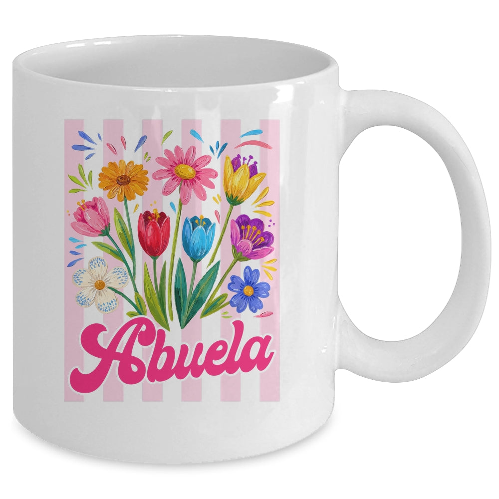 Striped Abuela Wildflowers Coquette Bow Floral Mothers Day Mug | siriusteestore