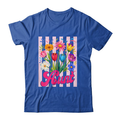 Striped Aunt Wildflowers Coquette Bow Floral Mothers Day Shirt & Tank Top | siriusteestore