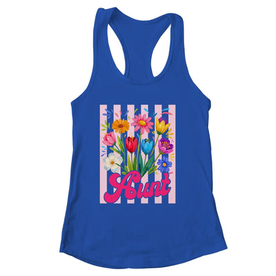 Striped Aunt Wildflowers Coquette Bow Floral Mothers Day Shirt & Tank Top | siriusteestore