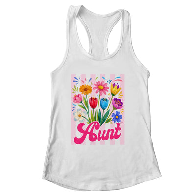 Striped Aunt Wildflowers Coquette Bow Floral Mothers Day Shirt & Tank Top | siriusteestore
