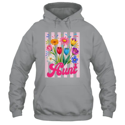 Striped Aunt Wildflowers Coquette Bow Floral Mothers Day Shirt & Tank Top | siriusteestore