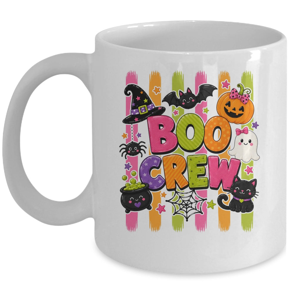 Striped Brushstroke Halloween Girly Boo Crew Ghost Pumpkin Mug | siriusteestore