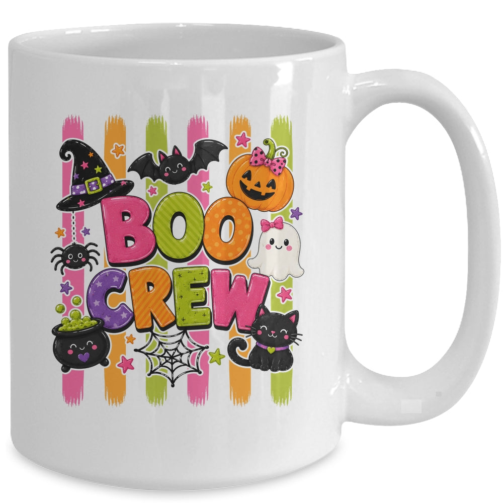 Striped Brushstroke Halloween Girly Boo Crew Ghost Pumpkin Mug | siriusteestore