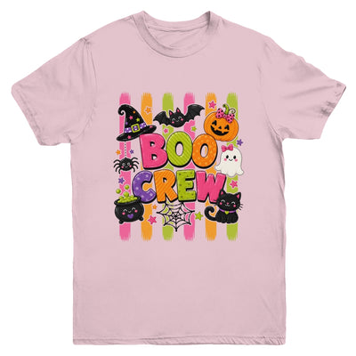 Striped Brushstroke Halloween Girly Boo Crew Ghost Pumpkin Youth Shirt | siriusteestore