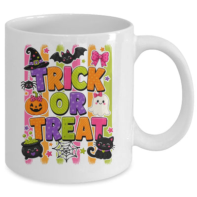 Striped Brushstroke Halloween Trick Or Treat Ghost Pumpkin Mug | siriusteestore