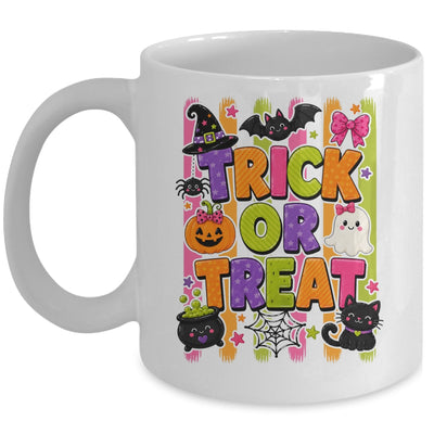 Striped Brushstroke Halloween Trick Or Treat Ghost Pumpkin Mug | siriusteestore