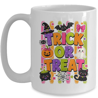 Striped Brushstroke Halloween Trick Or Treat Ghost Pumpkin Mug | siriusteestore