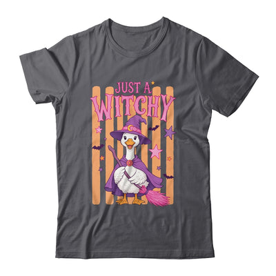 Striped Funny Just A Witchy Goose Spooky Season Halloween Shirt & Hoodie | siriusteestore