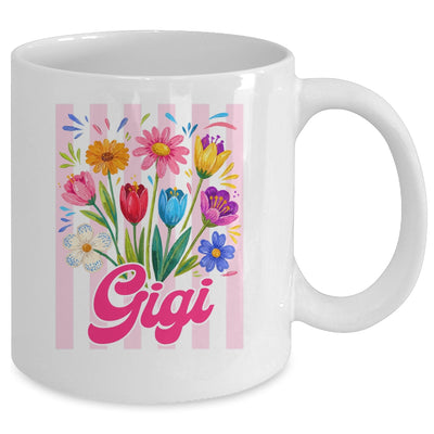 Striped Gigi Wildflowers Coquette Bow Floral Mothers Day Mug | siriusteestore