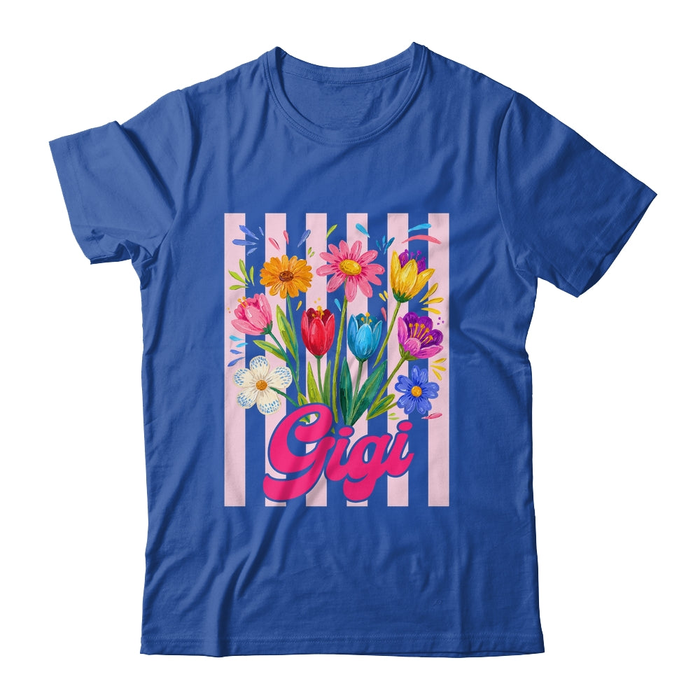 Striped Gigi Wildflowers Coquette Bow Floral Mothers Day Shirt & Tank Top | siriusteestore