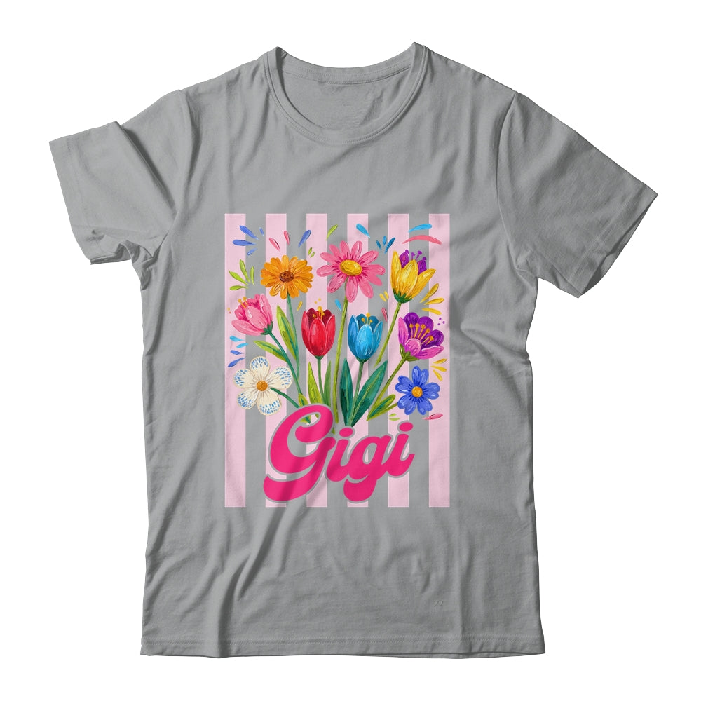 Striped Gigi Wildflowers Coquette Bow Floral Mothers Day Shirt & Tank Top | siriusteestore
