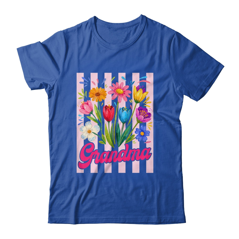 Striped Grandma Wildflowers Coquette Bow Floral Mothers Day Shirt & Tank Top | siriusteestore