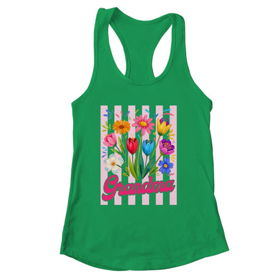 Striped Grandma Wildflowers Coquette Bow Floral Mothers Day Shirt & Tank Top | siriusteestore