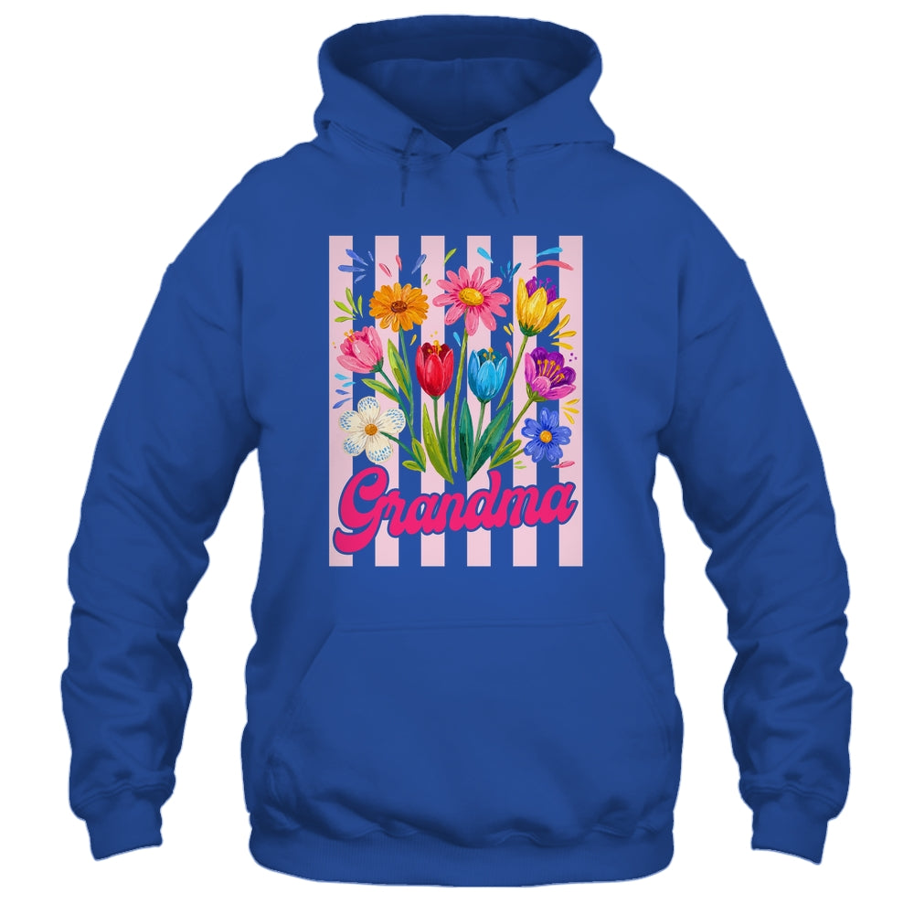 Striped Grandma Wildflowers Coquette Bow Floral Mothers Day Shirt & Tank Top | siriusteestore
