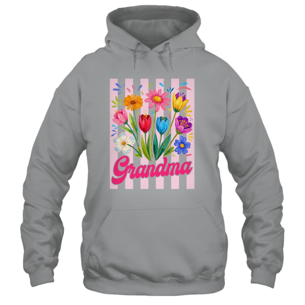 Striped Grandma Wildflowers Coquette Bow Floral Mothers Day Shirt & Tank Top | siriusteestore