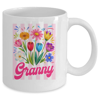 Striped Granny Wildflowers Coquette Bow Floral Mothers Day Mug | siriusteestore