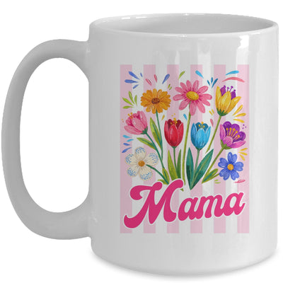 Striped Mama Wildflowers Coquette Bow Floral Mothers Day Mug | siriusteestore