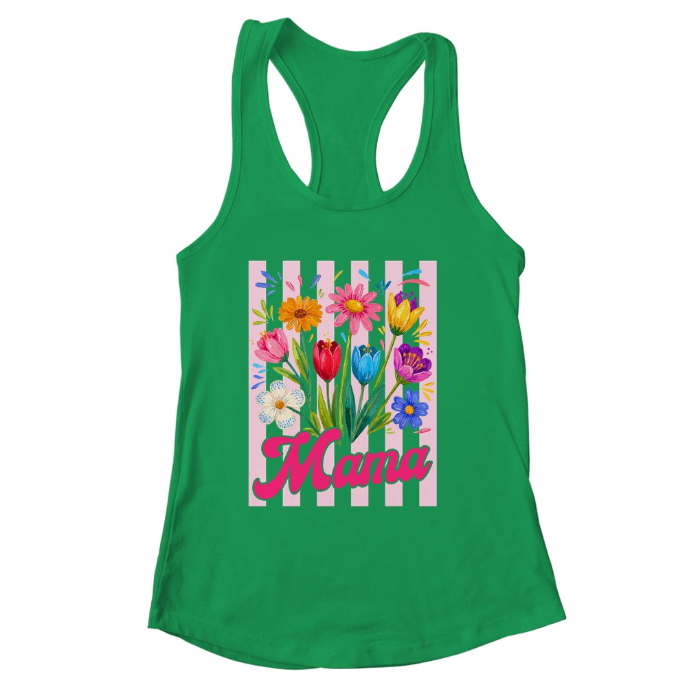 Striped Mama Wildflowers Coquette Bow Floral Mothers Day Shirt & Tank Top | siriusteestore
