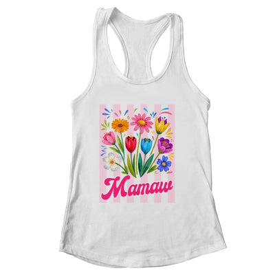 Striped Mamaw Wildflowers Coquette Bow Floral Mothers Day Shirt & Tank Top | siriusteestore