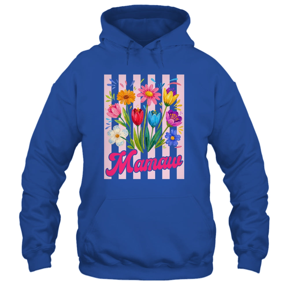 Striped Mamaw Wildflowers Coquette Bow Floral Mothers Day Shirt & Tank Top | siriusteestore