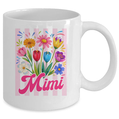 Striped Mimi Wildflowers Coquette Bow Floral Mothers Day Mug | siriusteestore