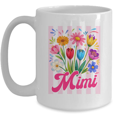 Striped Mimi Wildflowers Coquette Bow Floral Mothers Day Mug | siriusteestore
